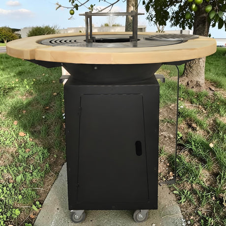 Gratar Rotund de gradina diametru 75 cm fire pit cu Plita rotunda Otel dur - BUZ.RO