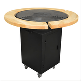 Gratar Rotund de gradina diametru 75 cm fire pit cu Plita rotunda Otel dur - BUZ.RO