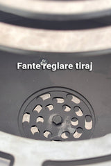 Gratar Rotund Gradina Plita 75 cm grosime 8/10 mm cu reglare tiraj si tavita cenusa blat de lemn - BUZ.RO
