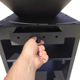 Gratar Rotund Gradina|diametru Plita 75 cm| grosime 8/10 mm cu reglare tiraj si tavita cenusa blat de lemn LM - BUZ.RO