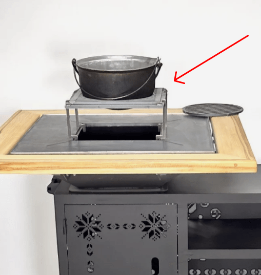 Grill pentru gratar, firepit, din otel 47x47cm, universal, negru - BUZ.RO