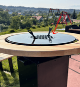 Grill pentru gratar, firepit, din otel 47x47cm, universal, negru - BUZ.RO