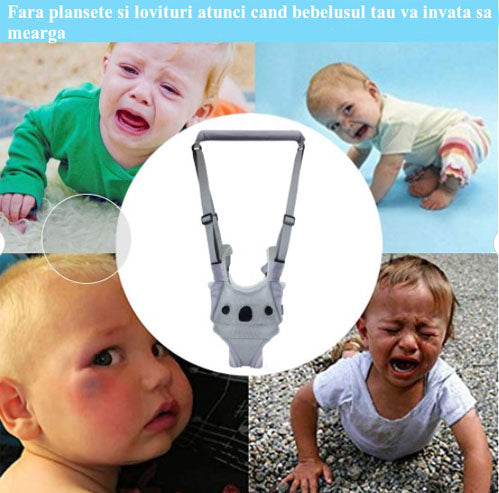 Ham bebe cu suport tip chilot detasabil, premergator, asistare mers, unisex, bumbac, ergonomic, model bufnita