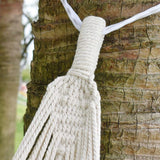 Hamac dublu, din bumbac, cu franjuri, saculet transport si franghii, 200x150 cm - BUZ.RO