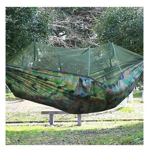 Hamac dublu, plasa de tantari, model militaresc, greutate maxima suportata 200 kg - BUZ.RO