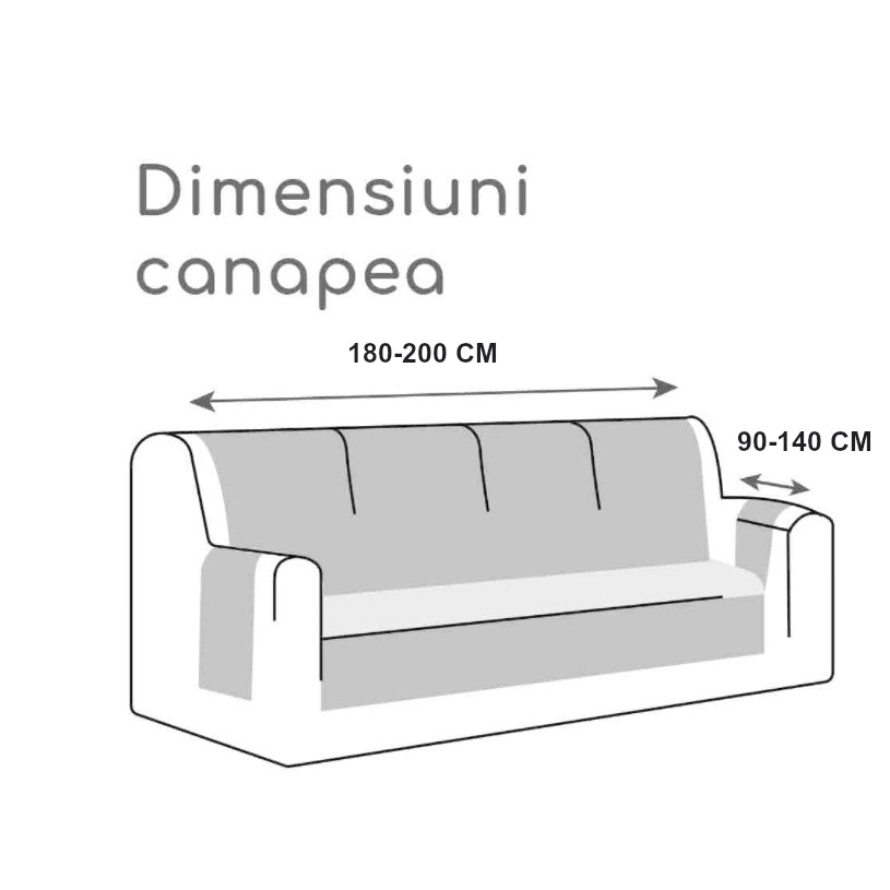 Husa elastica, universala, cu 2 fete de perna, gri, 90X140 cm