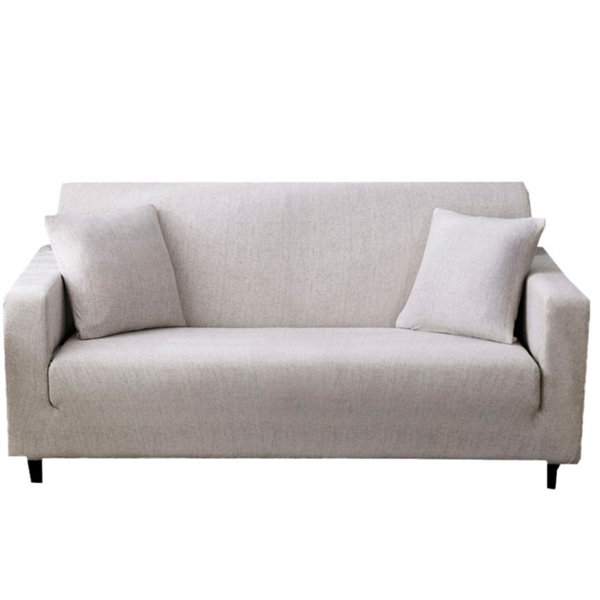 Husa elastica universala pentru canapea pat cu 2 fete de perna, gri, 230 x 190 cm