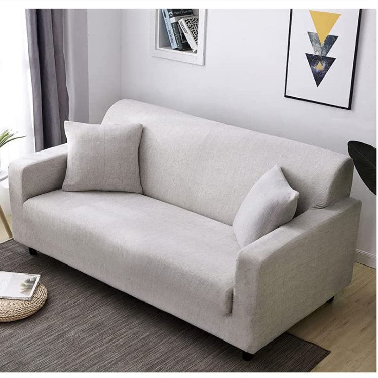 Husa elastica universala pentru canapea pat cu 2 fete de perna, gri, 230 x 190 cm