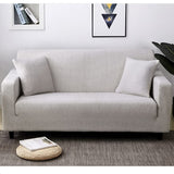 Husa elastica universala pentru canapea pat cu 2 fete de perna, gri, 230 x 190 cm