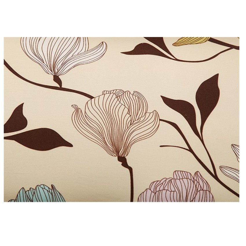 Husa elastica universala pentru canapea si pat, cu 2 fete de perna, crem cu flori,190 - 230cm - BUZ.RO