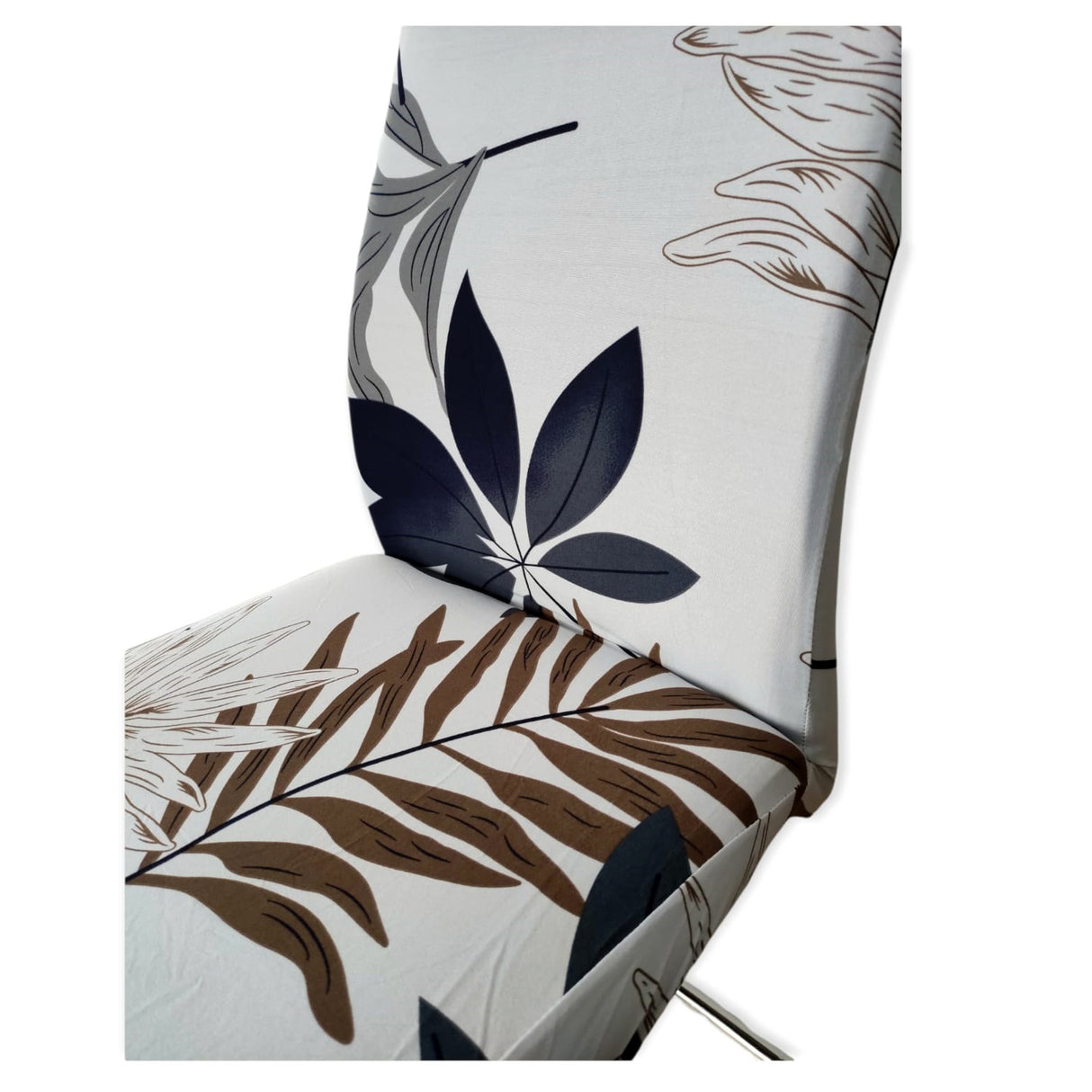 Husa scaun elastica, universala, poliester, albastru cu imprimeu, 50 x 70cm, buz