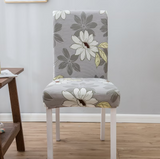 Husa scaun, husa elastica, universala, poliester, crem cu imprimeu floral, 50x70cm