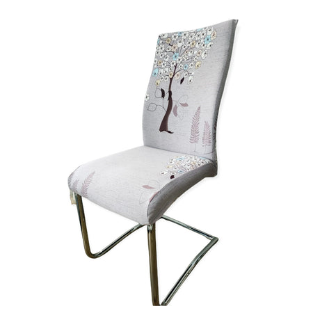 Husa scaun elastica, universala, poliester, roz cu imprimeu, 50 x 70cm, buz