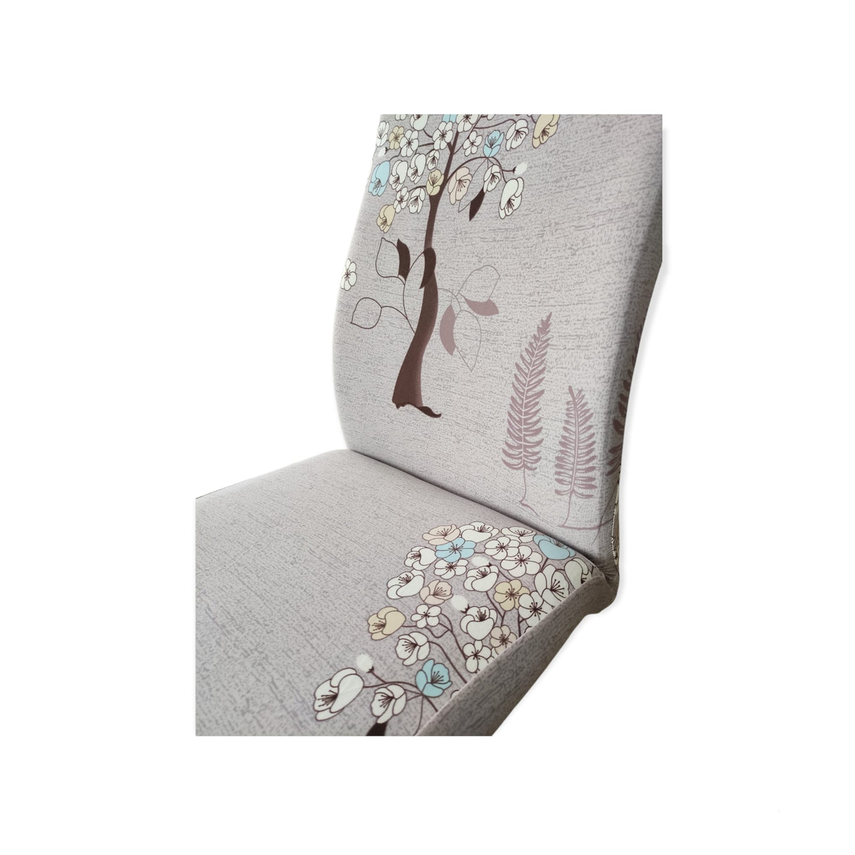 Husa scaun elastica, universala, poliester, roz cu imprimeu, 50 x 70cm, buz