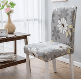Husa scaun, husa elastica, universala, poliester, crem cu imprimeu floral, 50x70cm - BUZ.RO