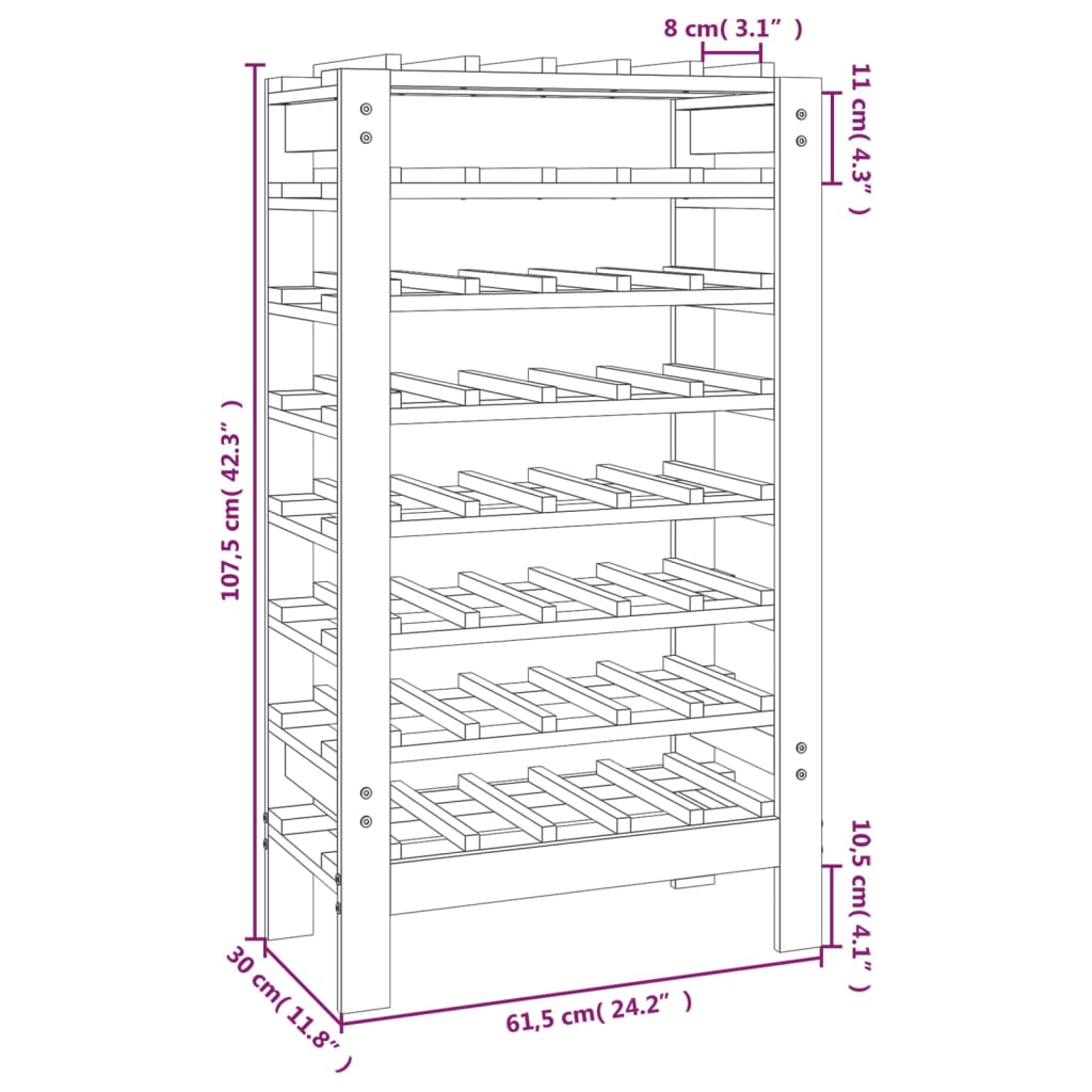 Suport sticle vin, raft vin pentru casa sau pivnita, beci, din lemn, rezistent, 40 sticle,: 61,5 x 30 x 107,5 cm
