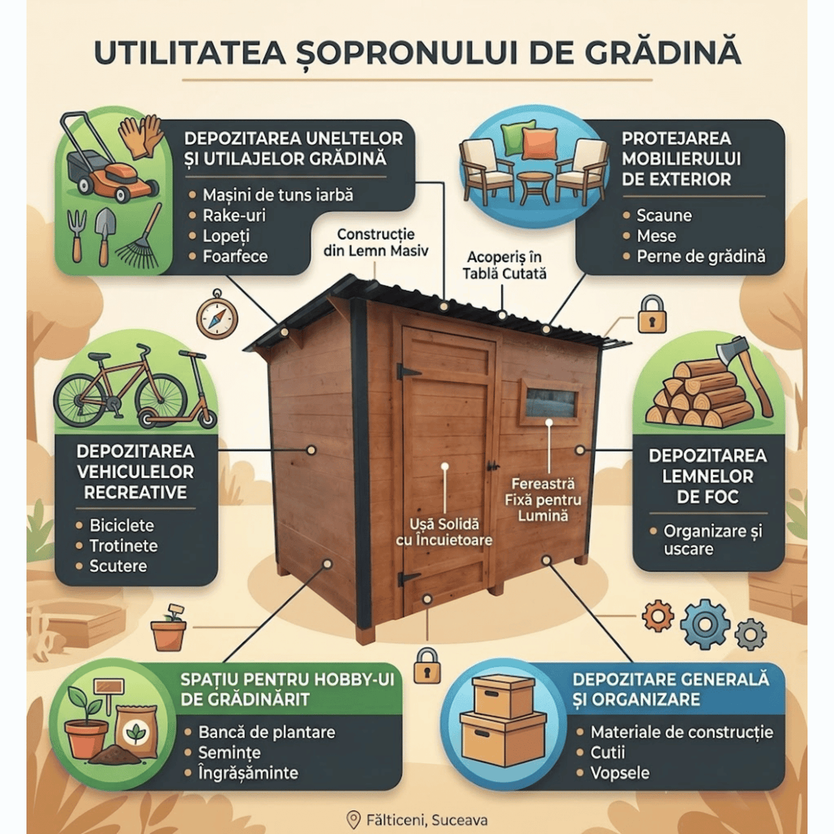 Casuta Depozitare Sopron / Magazie Exterior din Lemn