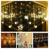 Instalatie craciun, perdea luminoasa ploaie de stele, pentru interior sau exterior, 3 metri, interconectabila, lumini LED, alb cald - BUZ.RO