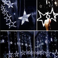 Instalatie craciun, perdea luminoasa ploaie de stele, pentru interior sau exterior, 3 metri, interconectabila, lumini LED, alb rece