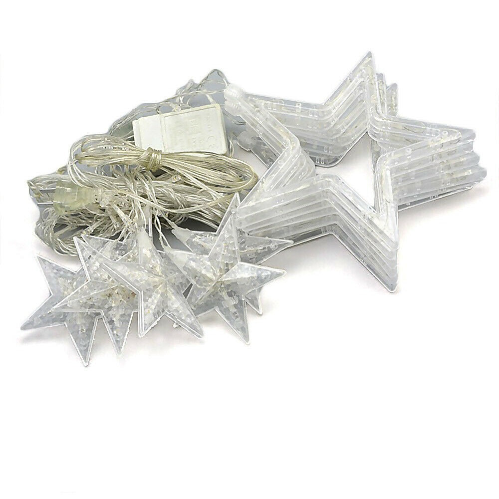 Instalatie craciun, perdea luminoasa ploaie de stele, pentru interior sau exterior, 3 metri, interconectabila, lumini LED, alb rece