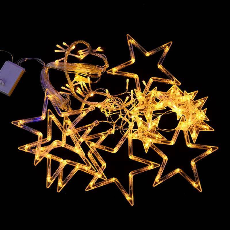 Instalatie craciun perdea luminoasa ploaie de stele