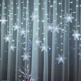 Instalatie craciun, ploaie de fulgi, instalatie perdea, 3.5 metri, lumini LED, interior, exterior, alb rece - BUZ.RO