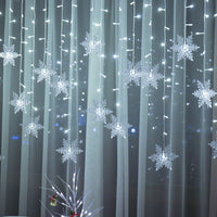 Instalatie craciun, ploaie de fulgi, instalatie perdea, 3.5 metri, lumini LED, interior, exterior, alb rece