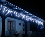 Instalatie franjuri exterior, 8 Metri luminosi 252 leduri, 8 jocuri de lumini, alb rece - BUZ.RO