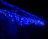 Instalatie franjuri pentru exterior, 8 metri luminosi, 252 leduri, albastre - BUZ.RO