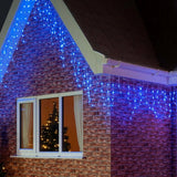 Instalatie franjuri pentru exterior, 8 metri luminosi, 252 leduri, albastre - BUZ.RO
