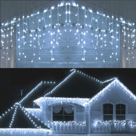 Instalatie luminoasa de craciun, tip erdea, pentru interior exterior, 9 x 0.8 m 252 LED - uri alb - BUZ.RO