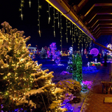 Instalatie luminoasa, pentru Craciun, perdea de lumini, sloi de gheata, turturi, interconectabila, 3 metri, alb cald