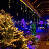 Instalatie luminoasa, pentru Craciun, perdea de lumini, sloi de gheata, turturi, interconectabila, 3 metri, alb cald - BUZ.RO