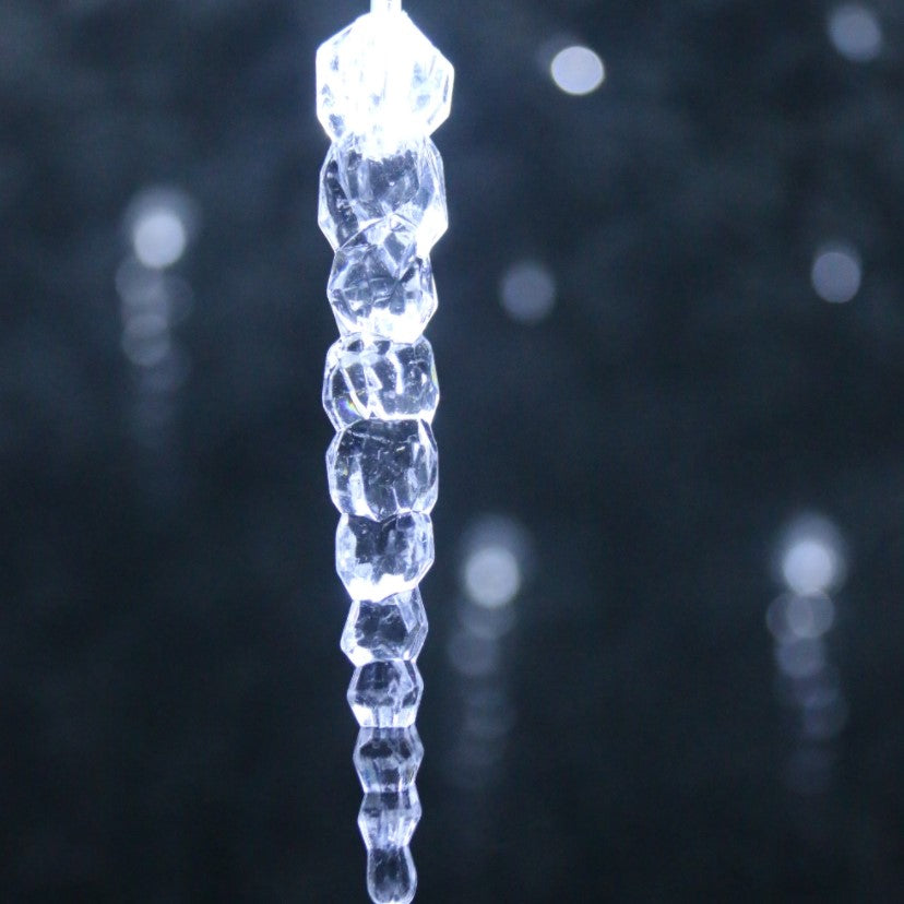 Instalatie luminoasa, Craciun, perdea de lumini, sloi de gheata, turturi, interconectabila, 3 metri, 250V, alb rece cu albastru
