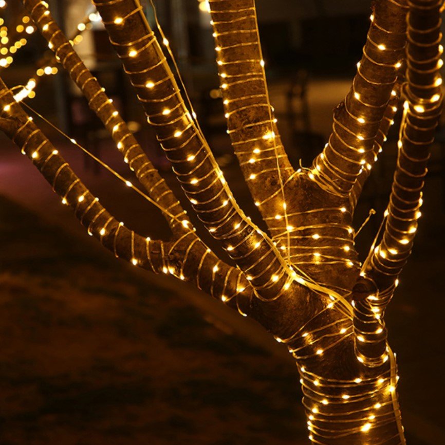 Instalatie pentru craciun, luminoasa, 20 metri, 200 leduri, pentru interior sau exterior, alb cald - BUZ.RO