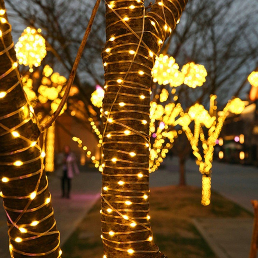 Instalatie pentru craciun, luminoasa, 20 metri, 200 leduri, pentru interior sau exterior, alb cald - BUZ.RO