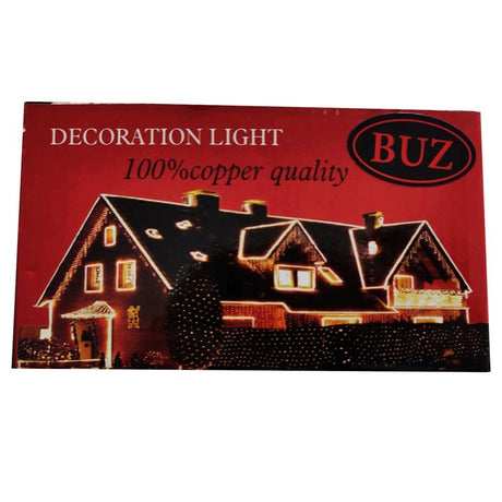 Instalatie pentru Craciun, perdea luminoasa, cu braduti, 3.5 metri, lumini LED, pentru interior, alb cald, buz - BUZ.RO