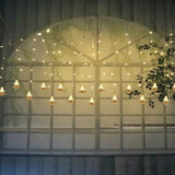 Instalatie pentru Craciun, perdea luminoasa, cu braduti, 3.5 metri, lumini LED, pentru interior, alb cald, buz