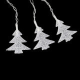 Instalatie pentru Craciun, perdea luminoasa, cu braduti, 3.5 metri, lumini LED, pentru interior, alb cald, buz