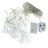 Instalatie pentru craciun, perdea luminoasa, cu braduti, 3.5 metri, lumini LED, pentru interior sau exterior, alb cald - BUZ.RO