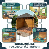 Foisor lemn Bucovina 3x3m - Premium