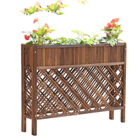 Jardiniera, jardiniera flori, de gradina, terasa, din lemn, maro inchis, 140x120x30 cm