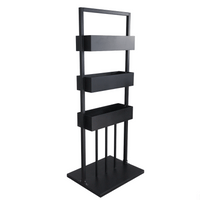 Jardiniera exterior, metal, suport vertical ghiveci flori, 72x55x183 cm