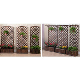 Jardiniera, spalier, Suport flori, de gradina, terasa, din lemn, maro inchis, 180 cm - BUZ.RO