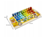 Joc educativ din lemn 6 in 1 logaritmic Montessori cu litere, cifre, forme geometrice si undita - BUZ.RO