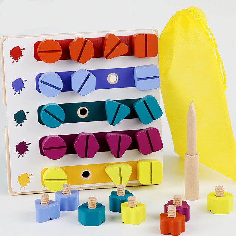 Joc educativ, joc educativ, Montessori, forme geometrice, potrivire, sortare, sudoku, multicolor