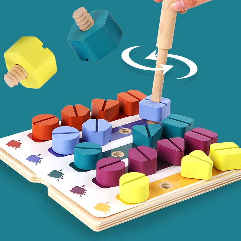Joc educativ, joc educativ, Montessori, forme geometrice, potrivire, sortare, sudoku, multicolor