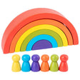 Joc puzzle, jucarie copii, curcubeul magic, Montessori, din lemn, 7 piese, 7 pitici, multicolor - BUZ.RO