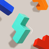 Joc tetris, puzzle lemn, wooden puzzle, 40 piese din lemn, 3D, educativ, dezvolta motricitatea, dexteritatea, 27cm x 18cm - BUZ.RO