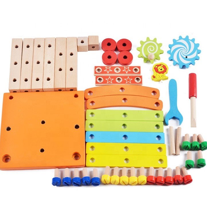 Jucarie din lemn educativa si interactiva, tip scaunel, multifunctional, Montessori, asociere, invatare prin joaca - BUZ.RO